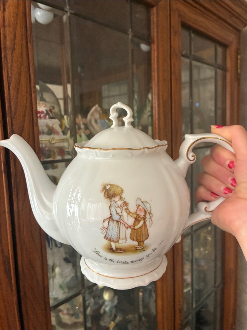 Vintage HOLLY HOBBIE PORCELAIN Tea Kettle RARE!